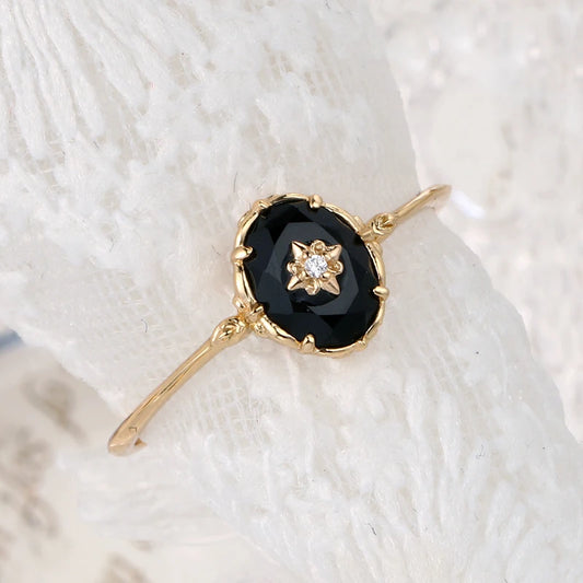 Soul Guard Black Agate Ring