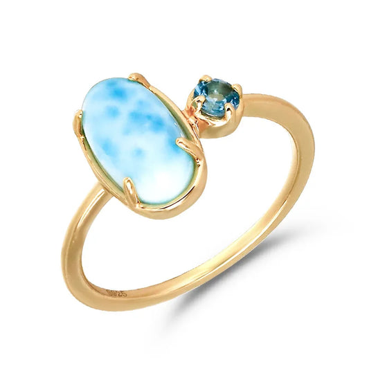Blue Harmony Larimar & Topaz Ring