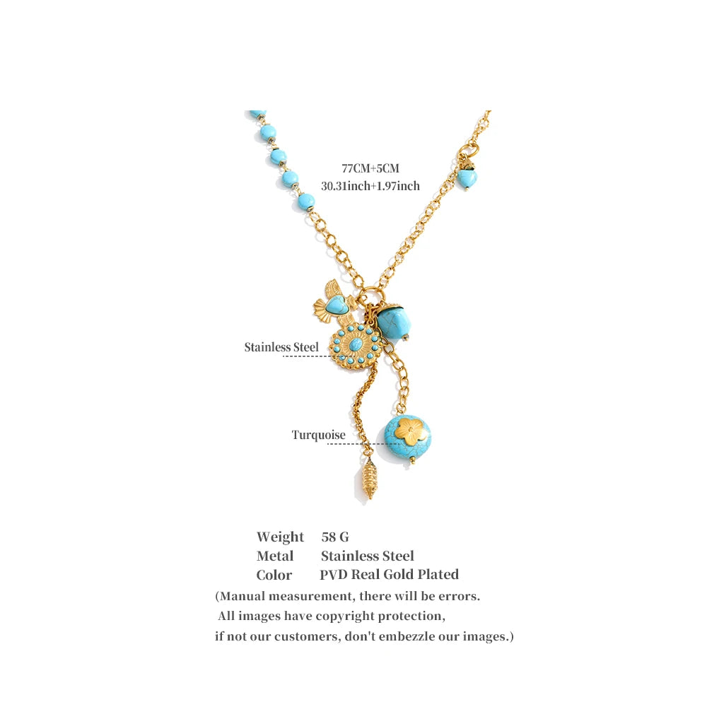 Turquoise Tide Charm Necklace