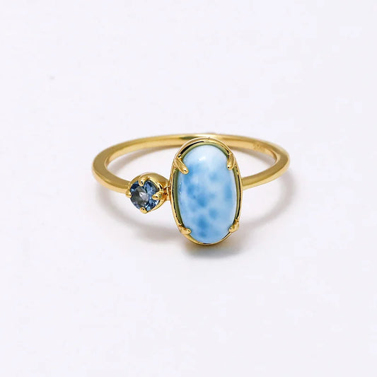 Blue Harmony Larimar & Topaz Ring