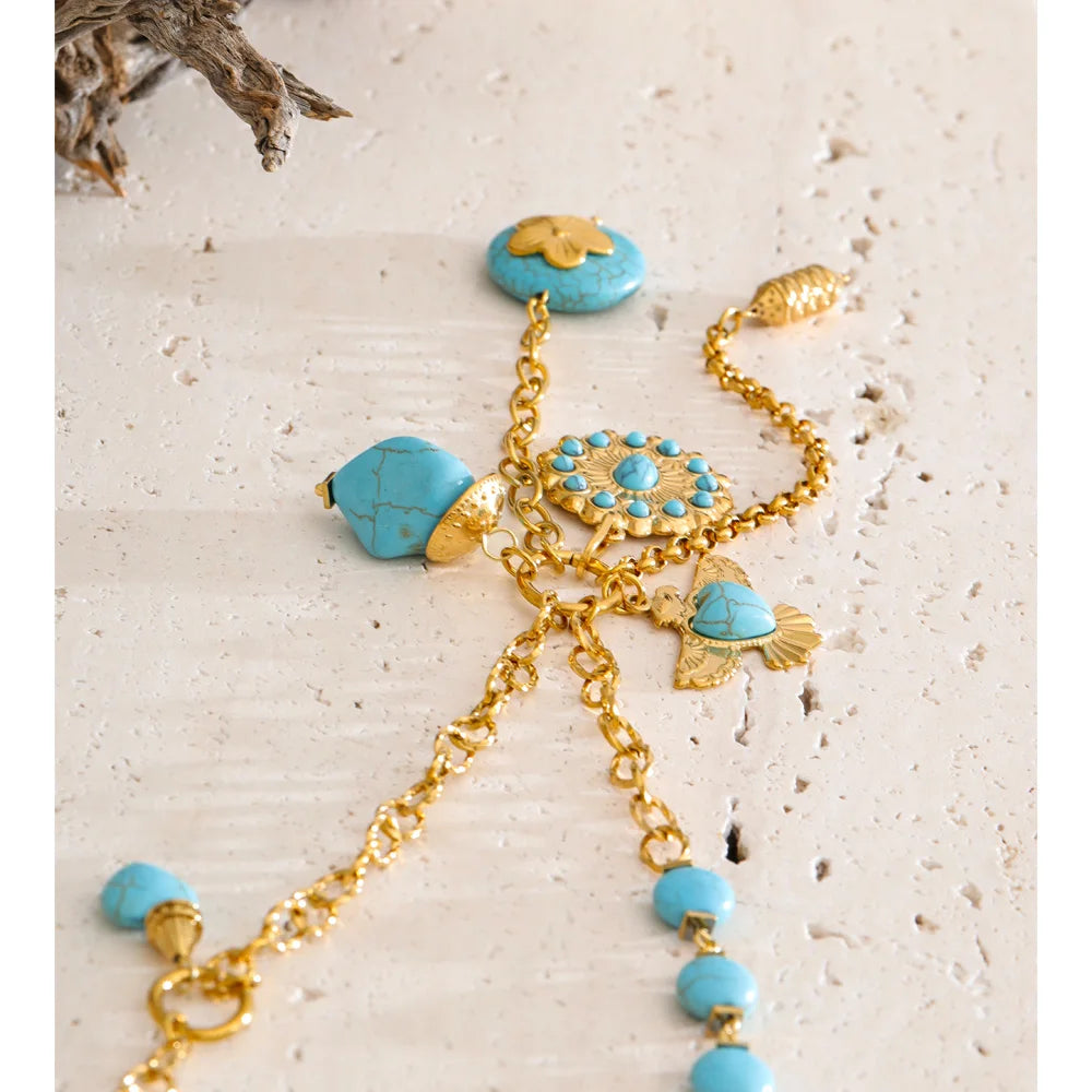 Turquoise Tide Charm Necklace